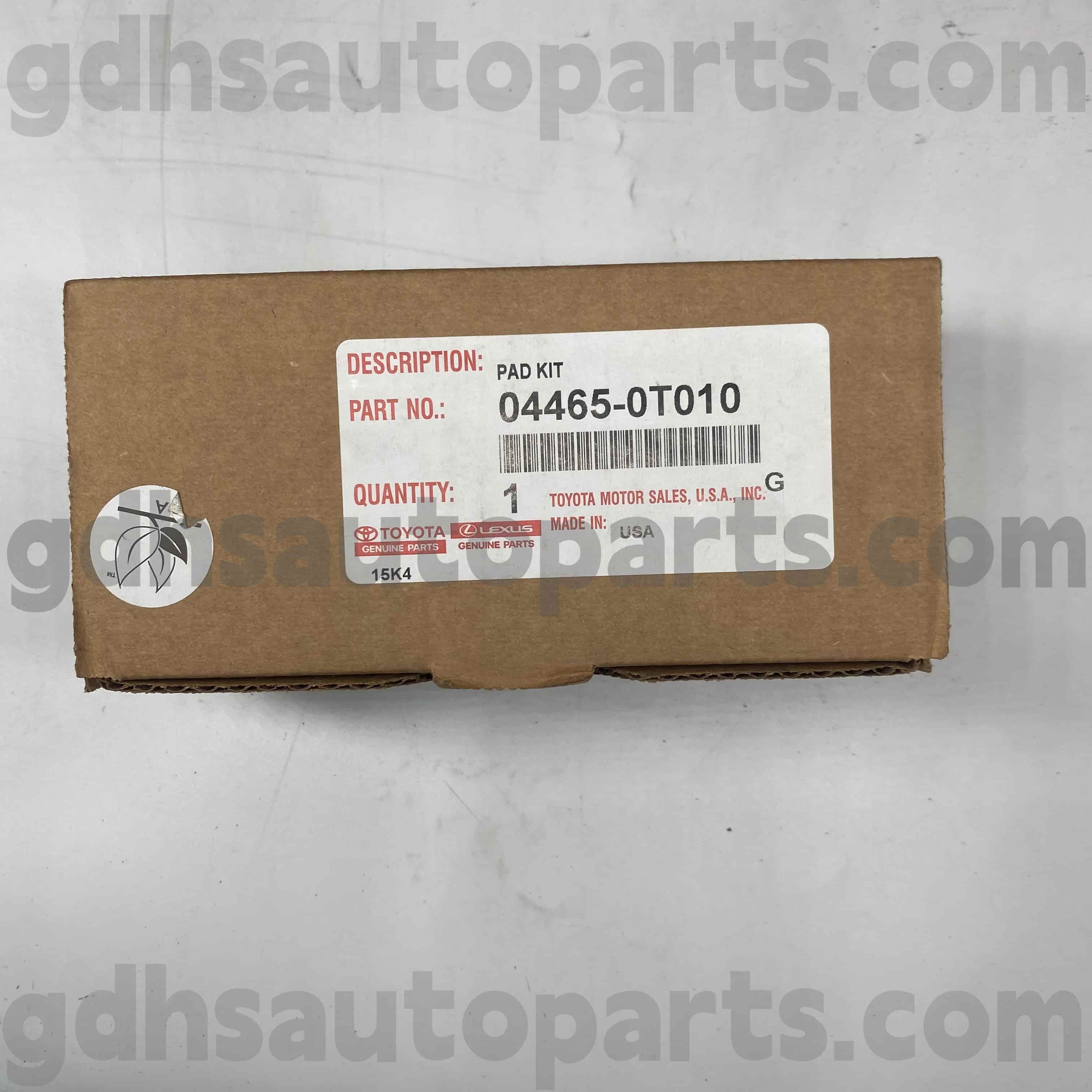 04465-0t010 Toyota Post-gardes avant de frein avant pour châssis Venza no. AGV1 # GGV1 #