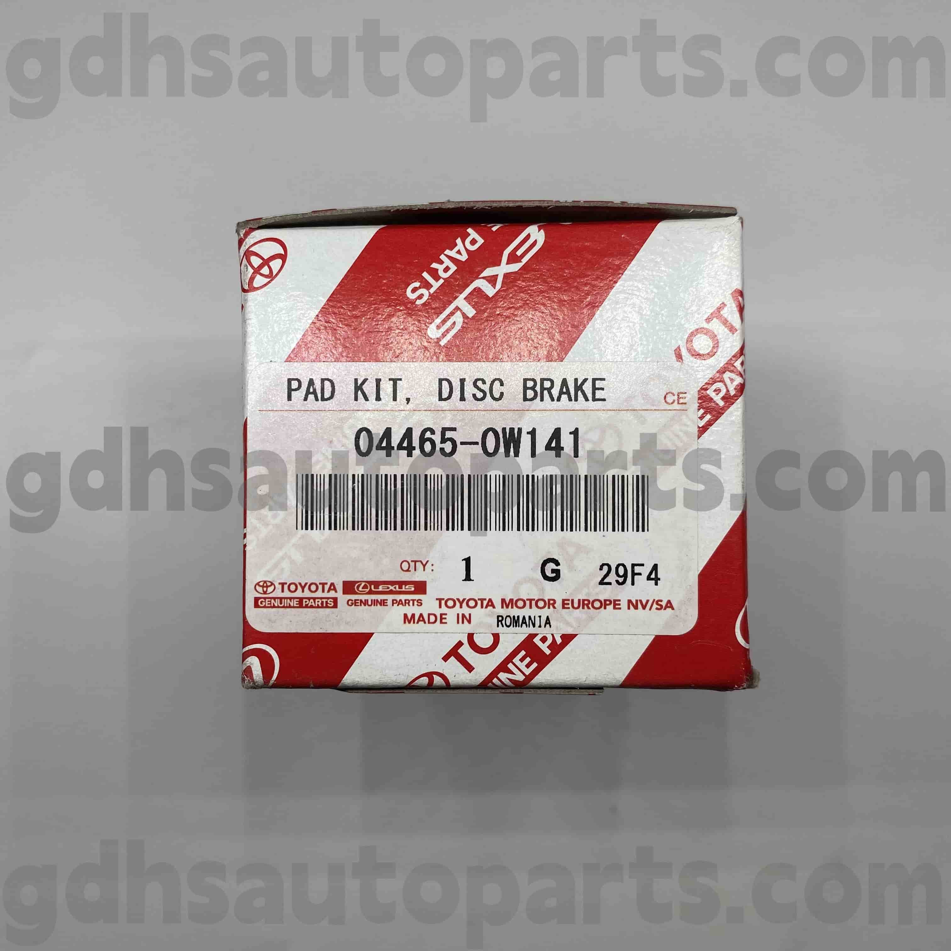 04465-0w141 Toyota Pièces de frein avant Toyota Pièces pour Prius, lexus CT200H Châssis no. ZVW30..EUR