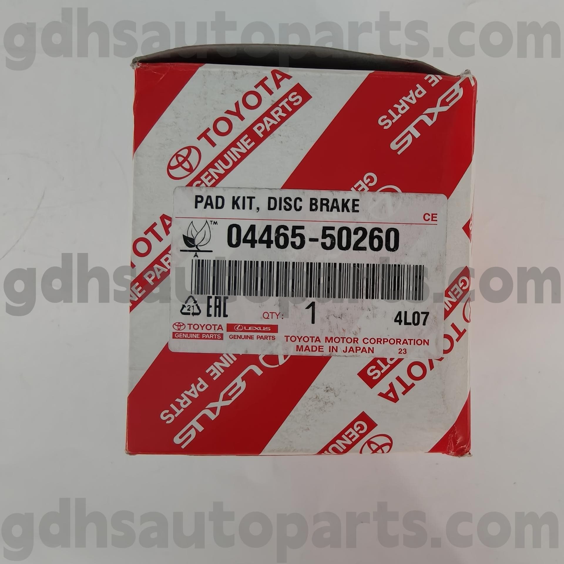 04465-50260 TOYOTA PAUTES DE FREIN AVANTS VIEURS POUR LES POUR LS460 / 460L, LS600H / 600HL CHASSIS NO. USF4 # UVF4 #