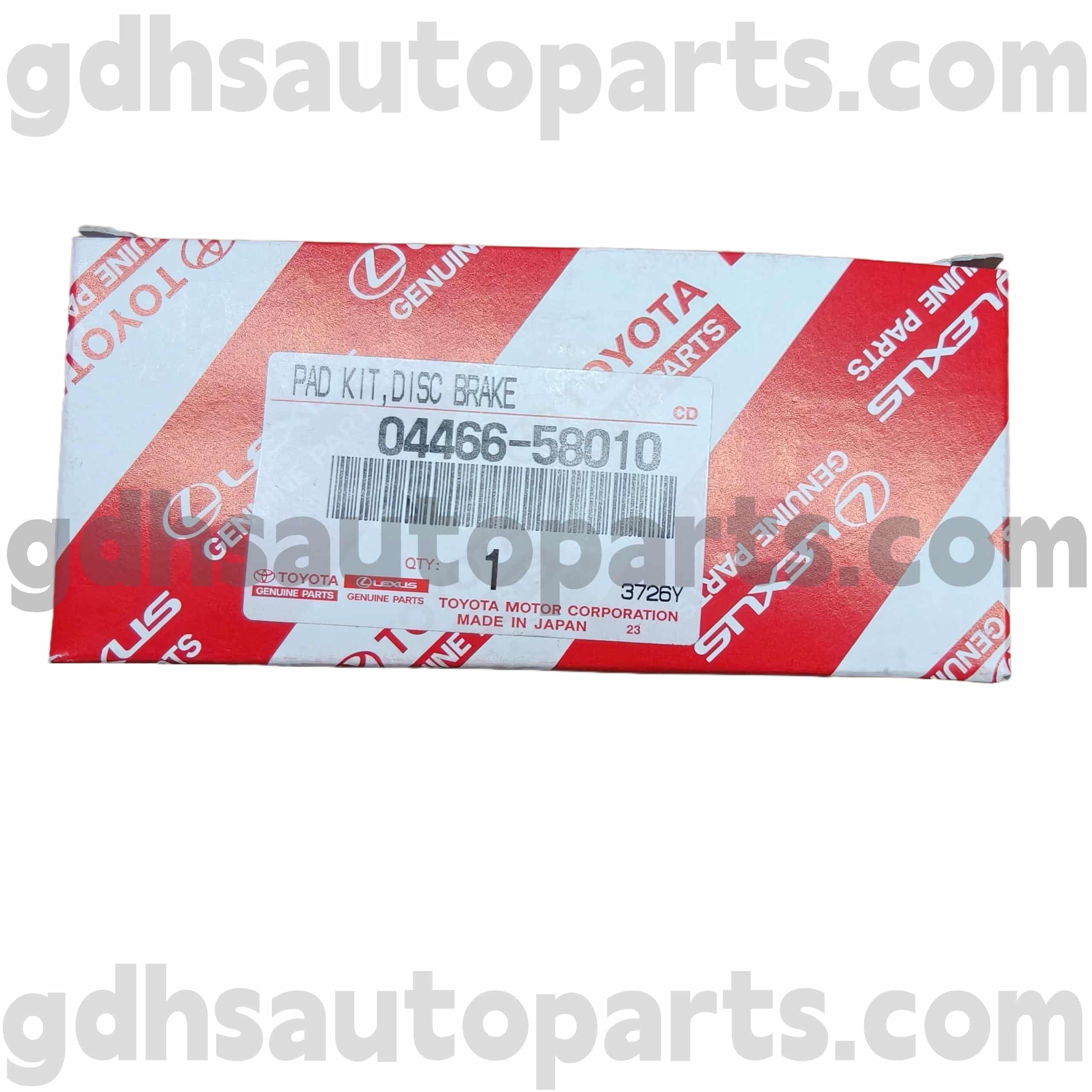 04466-58010 Toyota Pièces de frein arrière authentiques pour previa, Alphard, Châssis d'estima no. GGH20