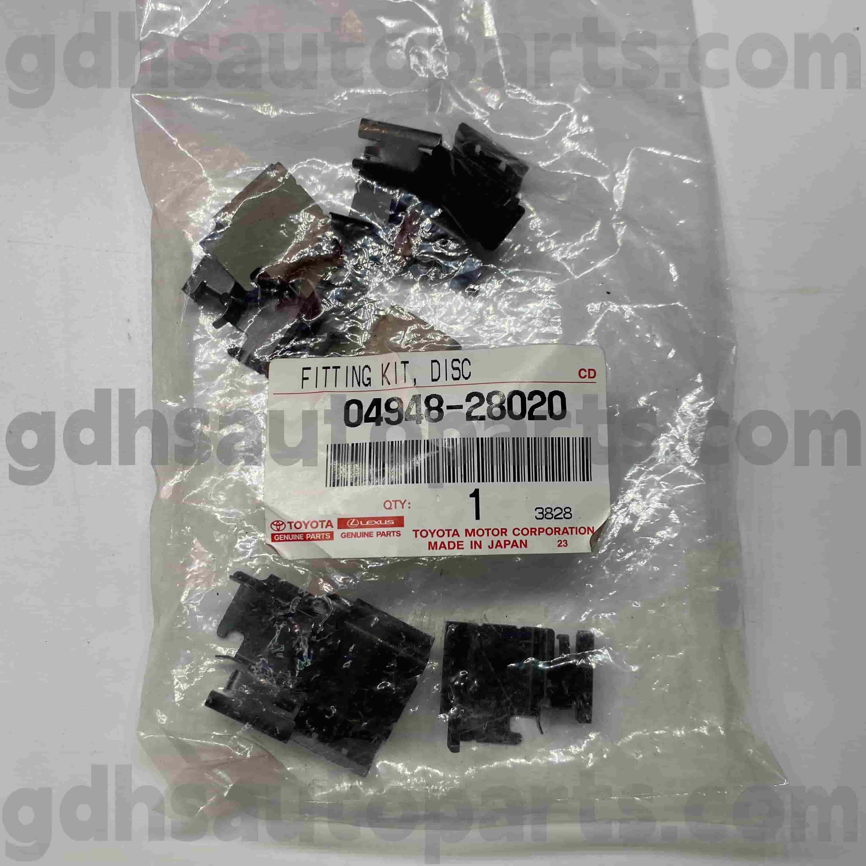 04948-28020 Kit de réparation de plaquettes de frein à pièces authentiques Toyota pour previa, Alphard, Previa, Châssis Estima no. GGH20