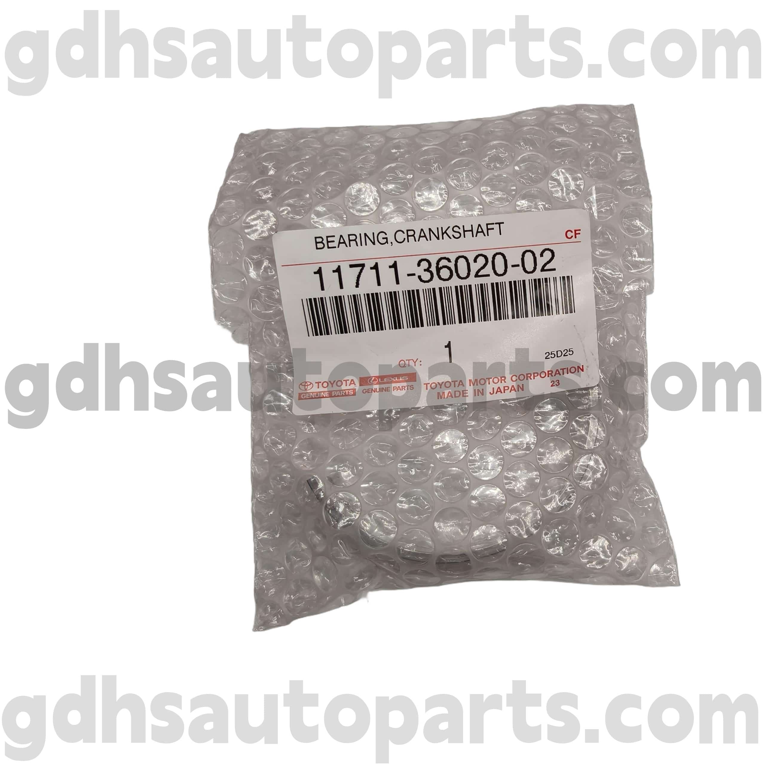 11711-36020-02 Roulement de vilebrequin de pièces d'origine Toyota pour VENZA, SIENNA, châssis CAMRY NO.ASU40