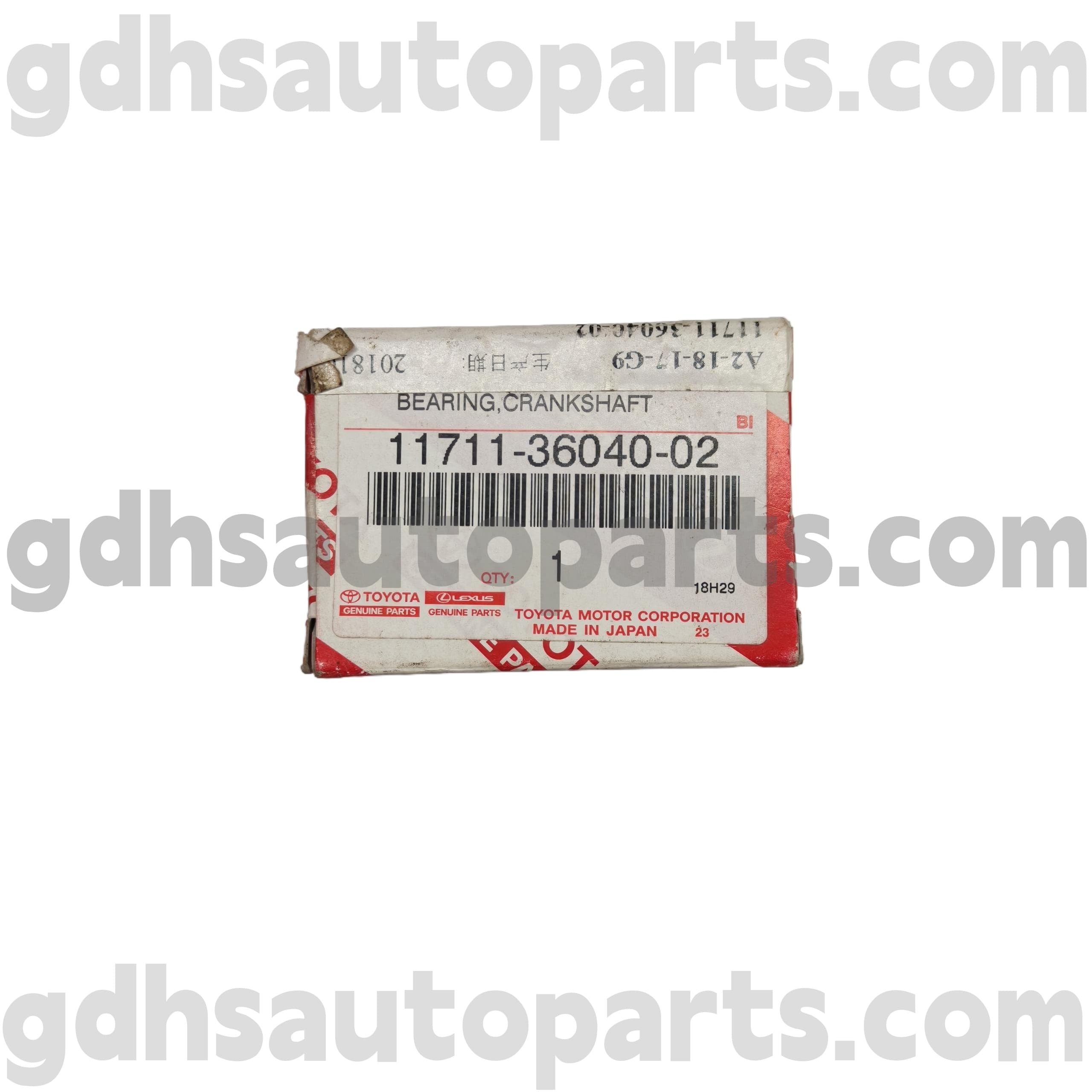 11711-36040-02 Roulement de vilebrequin de pièces d'origine Toyota pour VENZA, SIENNA, châssis CAMRY NO.AYH30