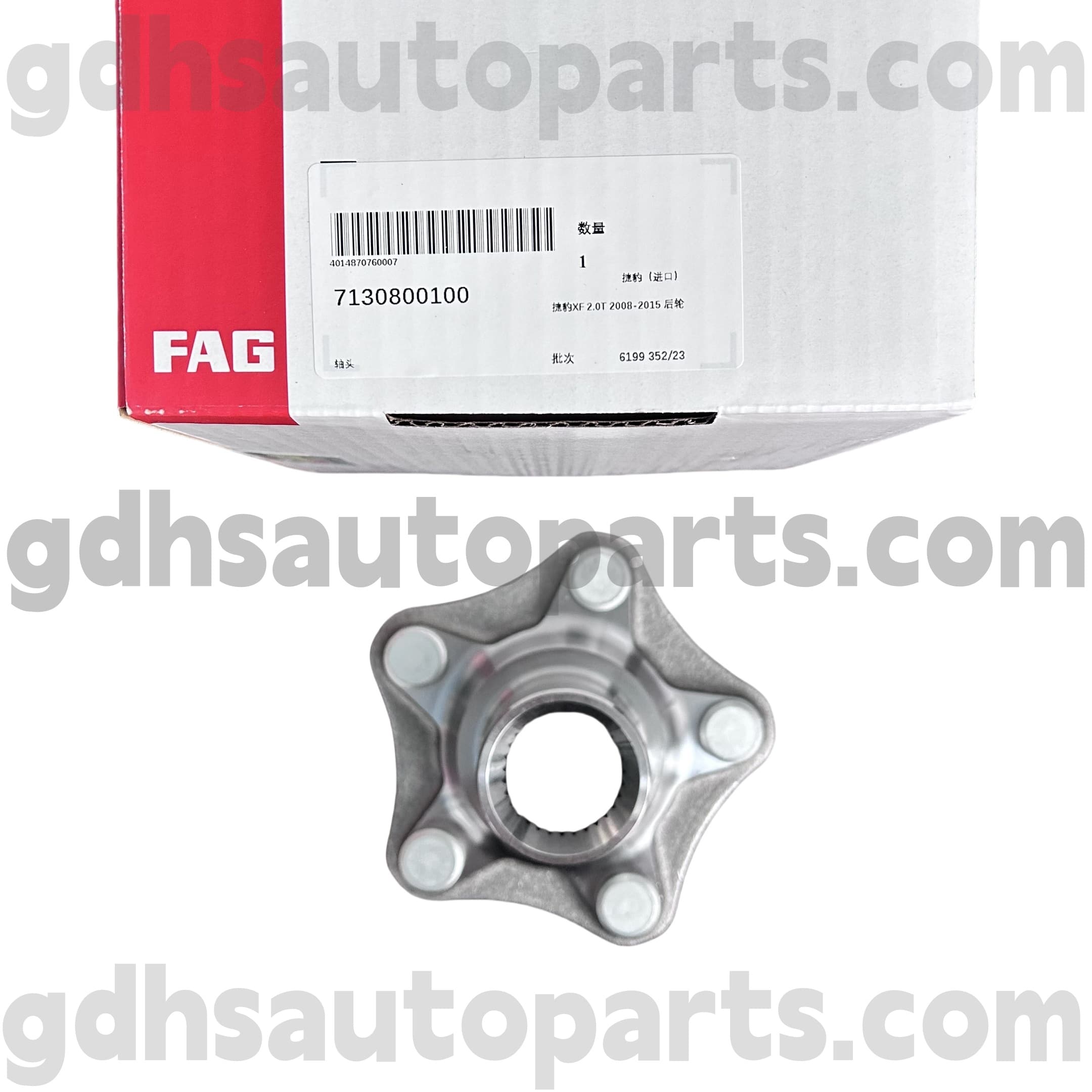 7130800100 SCHAEFFLER FAG Wheel Hub pour Jaguar XJ, Jaguar XF, Jaguar XK, F-Type, F-Pace OE no. C2D60511