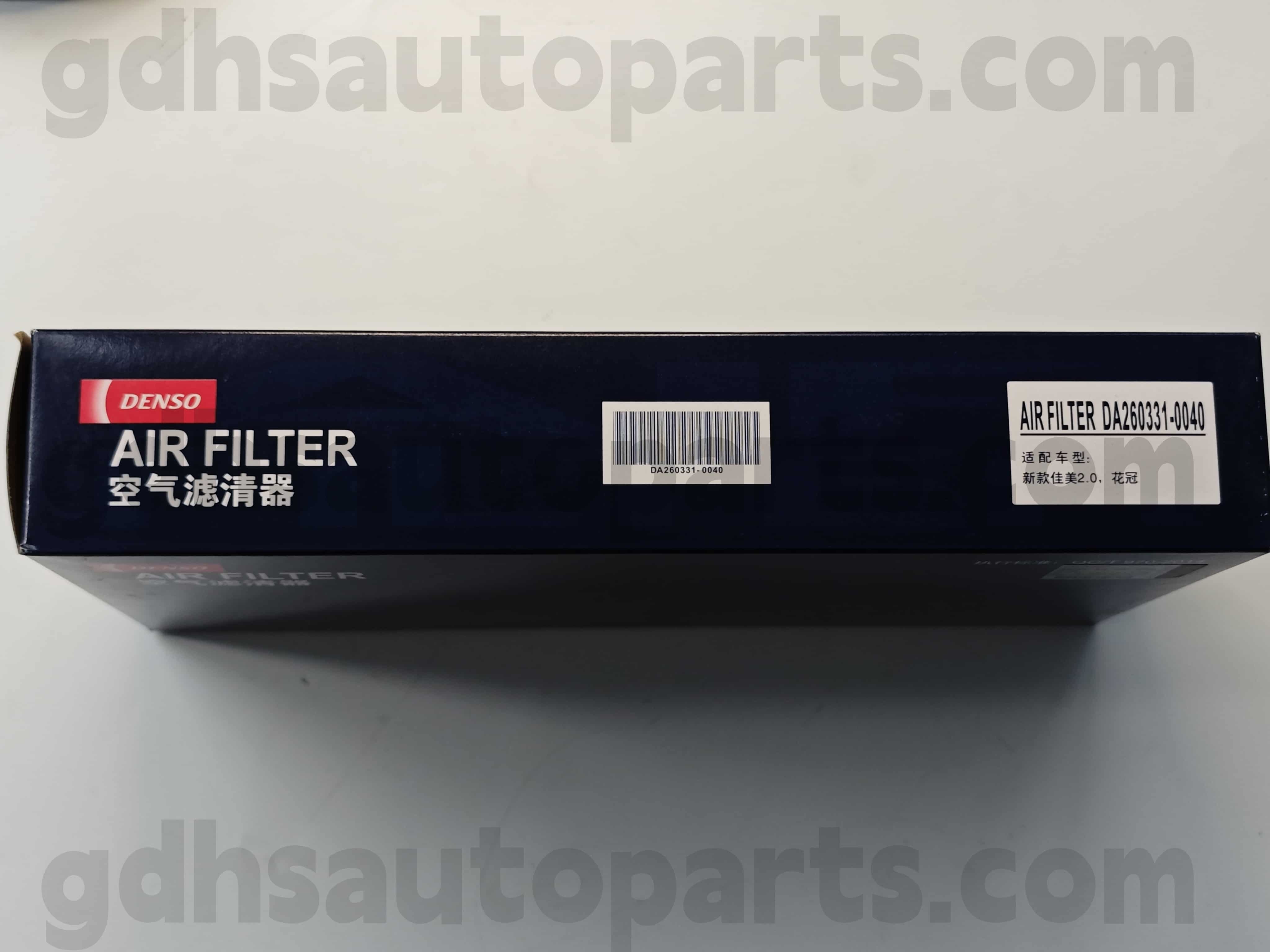 DA260331-0040 Toyota Pièces authentiques Filtre à air pour châssis Corolla no. 1zzfe..zze122 oe no. 17801-0d050